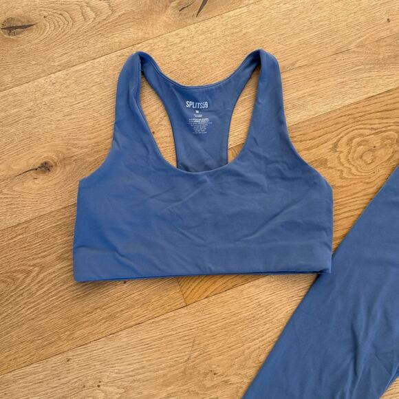 Splits 59 - Racer Back Sports Bra & High Waist Leggings in Blueish Gray - Picture 2 of 7